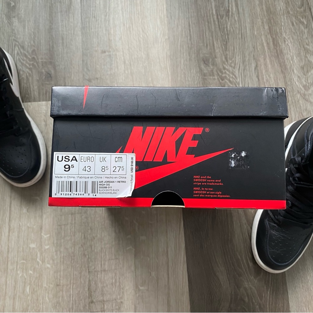 Nike Air Jordan 1 Yin Yang Black Men’s 9.5 Great Condition! - Picture 7 of 8